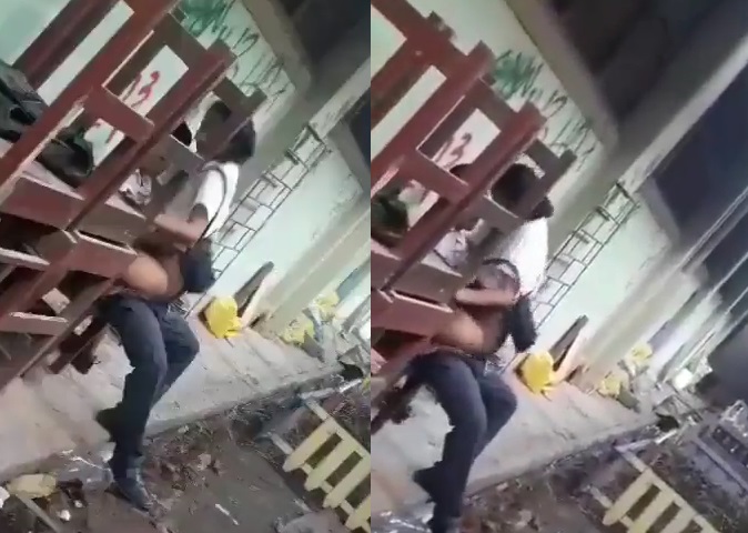 Pasangan Muda Bercinta Di Belakang Gedung